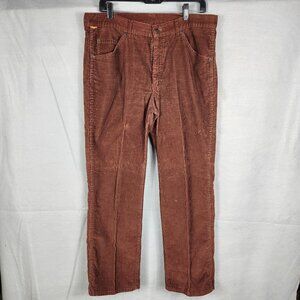 Vintage Farah Corduroy Rust Brown Pants Men's Size 34x29 Slim Fit